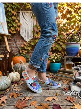 Grateful Dead Custom Hand Painted Shoes
Slip On Wearable Art NWOT Size 9